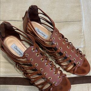 Olsenboye Tan Gladiator Sandals